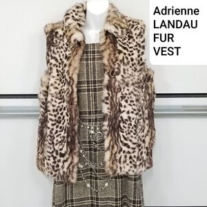 ADRIENNE  LANDAU Animal print  Leopard FUR VEST